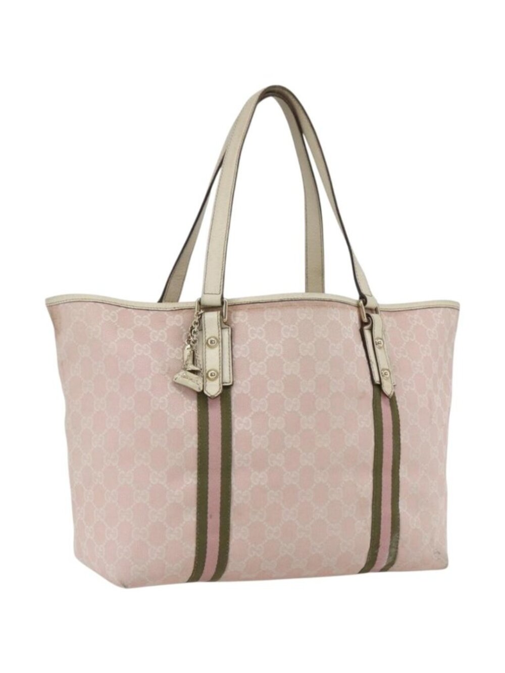 GUCCI GG Canvas Sherry Line Tote Bag Beige Gold 139260